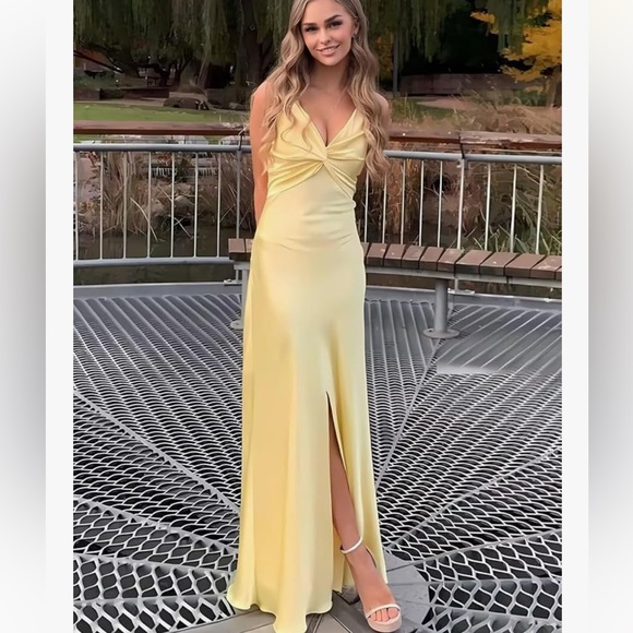 Satin Slip Maxi Dress in Bright Aqua Blue - Picture 3 of 6